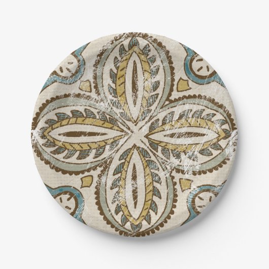 Nicht verzierter Batik-Platz III Pappteller (Vorderseite)