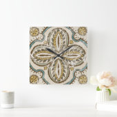 Nicht verzierter Batik-Platz III Quadratische Wanduhr (Zuhause)