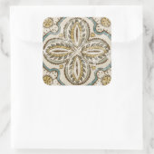 Nicht verzierter Batik-Platz III Quadratischer Aufkleber (Tasche)