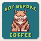 Nicht vor dem Kaffee Rechteckiger Pappuntersetzer (Vorderseite)