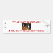 nicht Wegwerfhaustierrettung Autoaufkleber (Vorne)