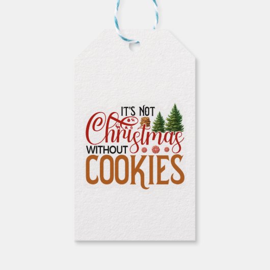 Nicht Weihnachten ohne Kekse Geschenkanhänger (Rückseite)