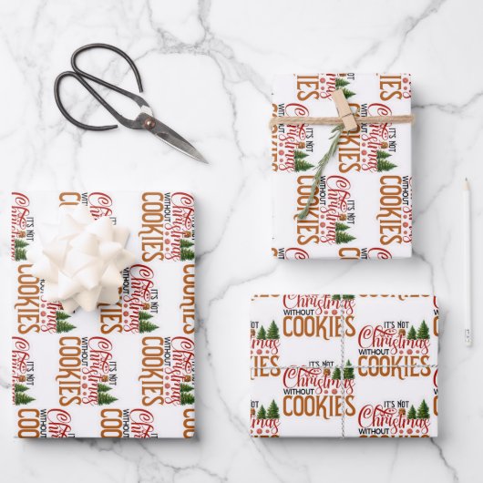 Nicht Weihnachten ohne Kekse Geschenkpapier Set (Vorderseite)