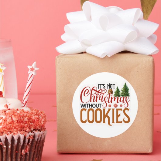 Nicht Weihnachten ohne Kekse Runder Aufkleber (Party)
