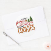 Nicht Weihnachten ohne Kekse Runder Aufkleber (Umschlag)