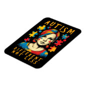 Nicht weniger Autismus Bewusstsein Positives Zitat Magnet (Linke Seite)