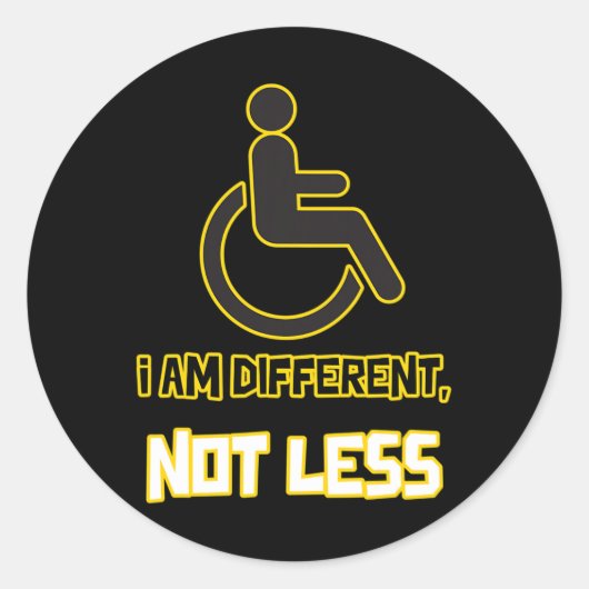 nicht weniger Menschen mit Behinderung Wheelcha Runder Aufkleber (Vorderseite)