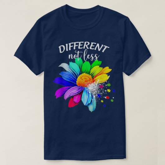 Nicht weniger Sonnenblumen Autismus Puzzle Awarene T-Shirt (Design vorne)