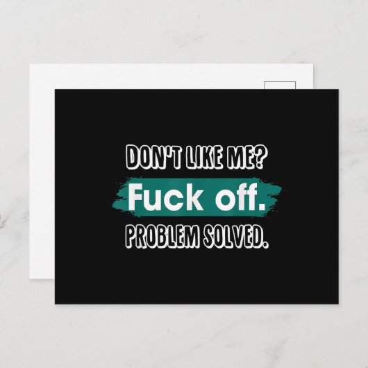 Nicht wie ich F*ck Off Problem gelöst lustige Sass Postkarte (Vorne/Hinten)