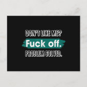 Nicht wie ich F*ck Off Problem gelöst lustige Sass Postkarte (Vorderseite)
