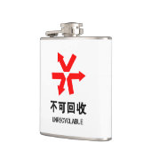 Nicht wiederverwertbar ~ Hanzi-Zeichen in chinesis Flachmann (Links)