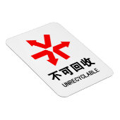 Nicht wiederverwertbar ~ Hanzi-Zeichen in chinesis Magnet (Rechte Seite)