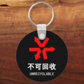 Nicht wiederverwertbar ~ Hanzi-Zeichen in chinesis Schlüsselanhänger (Vorderseite)