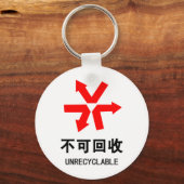 Nicht wiederverwertbar ~ Hanzi-Zeichen in chinesis Schlüsselanhänger (Vorderseite)