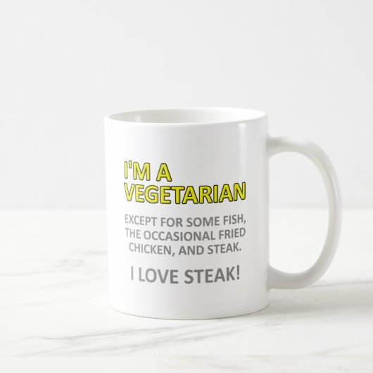 Nicht wirklich ein vegetarischer Funny Mug Kaffeetasse (Rechts)