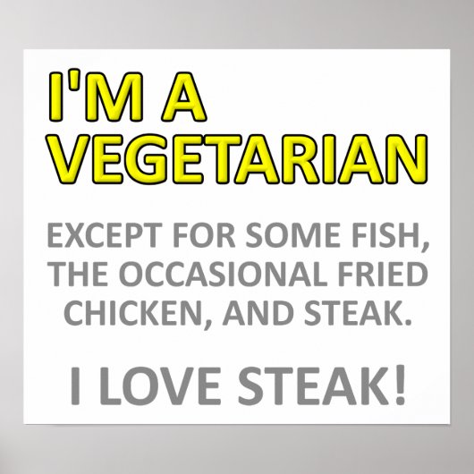 Nicht wirklich ein vegetarisches Funny Poster (Vorne)