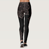 Nicht zentrierte Rose Gold Imitat Glitzer Mandalas Leggings (Rückseite)