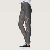 Nicht zentrierte Rose Gold Imitate Glitzer Mandala Leggings (Links)
