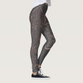 Nicht zentrierte Rose Gold Imitate Glitzer Mandala Leggings (Rechts)