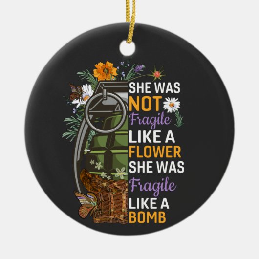 Nicht zerbrechlich wie eine Blume zerbrechlich wie Keramik Ornament (Vorne)