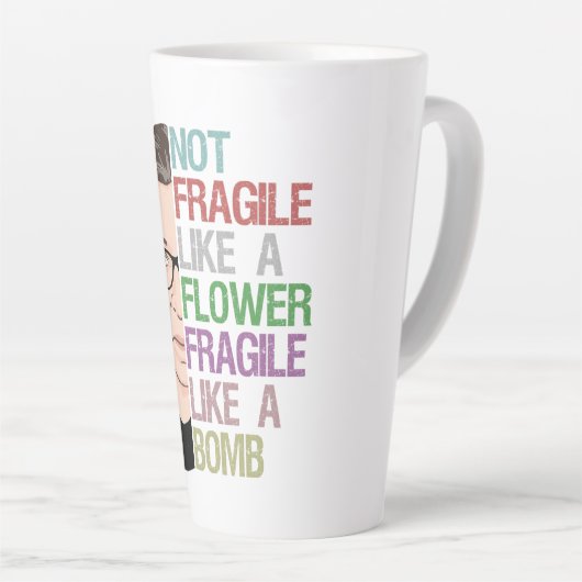 Nicht zerbrechlich wie eine zerbrechliche Blume wi Milchtasse (Rechte Ecke)