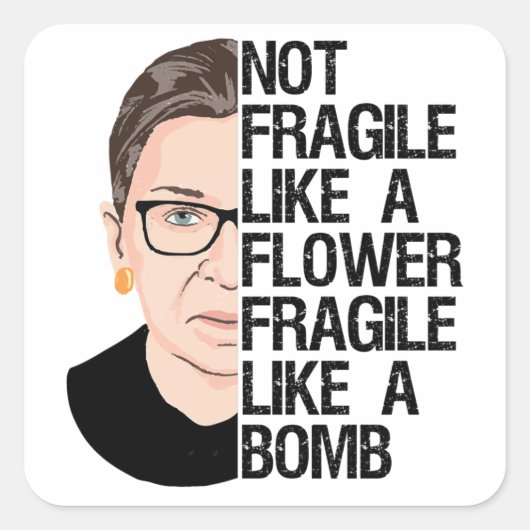 Nicht zerbrechlich wie eine zerbrechliche Blume wi Quadratischer Aufkleber (Vorderseite)