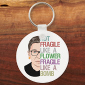 Nicht zerbrechlich wie eine zerbrechliche Blume wi Schlüsselanhänger (Vorderseite)