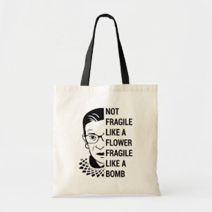 Nicht zerbrechlich wie eine zerbrechliche Blume wi Tragetasche