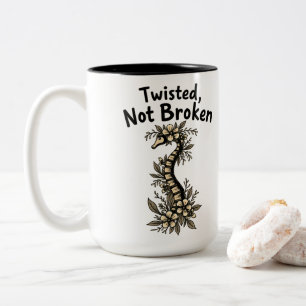 Nicht zerbrochene Skoliose-Bewusstsein Zweifarbige Tasse