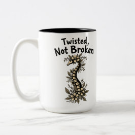 Nicht zerbrochene Skoliose-Bewusstsein Zweifarbige Tasse