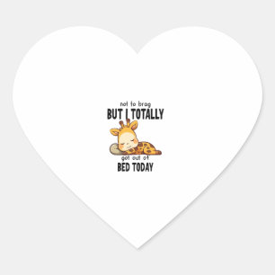 Nicht zu Brag Lazy Giraffe Funny Motivation Herz-Aufkleber
