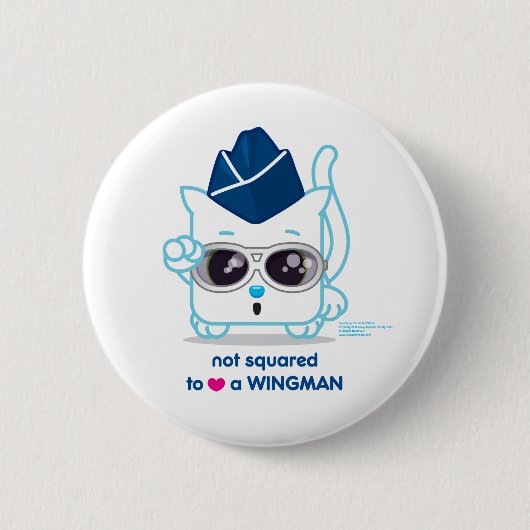 Nicht zur LIEBE einen Wingman quadriert Button (Vorderseite)