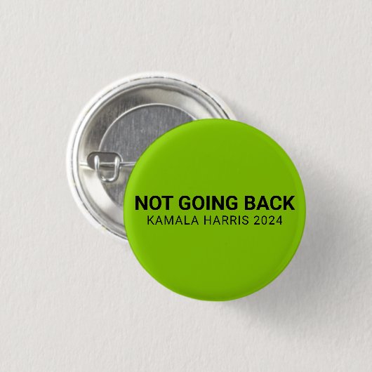 Nicht zurück kamala harris 2024 benutzerfreundlich button (Vorne & Hinten)
