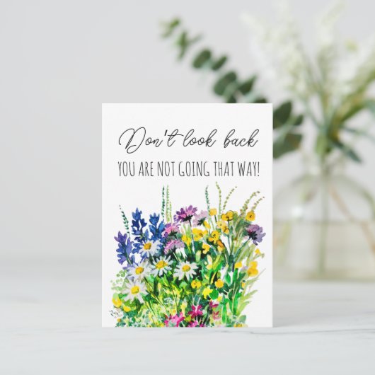 Nicht zurückblicken postkarte (Stehend Vorderseite)