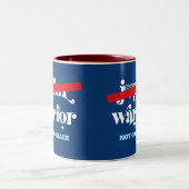 Nicht zurückgehen Warrior Typ USA Flag Heart Navy Zweifarbige Tasse (Mittel)