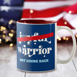 Nicht zurückgehen Warrior Typ USA Flag Heart Navy Zweifarbige Tasse