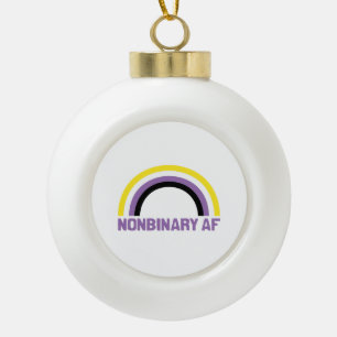 Nichtbinär AF Keramik Kugel-Ornament