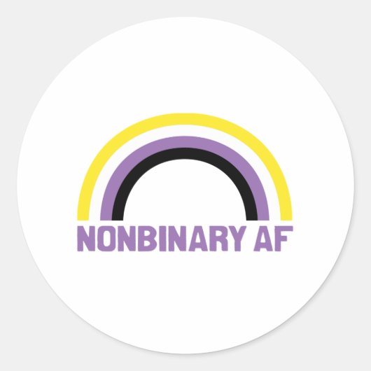 Nichtbinäre AF Runder Aufkleber (Vorderseite)