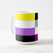 Nichtbinäre asexuelle Doppel-Stolzflagge Kaffeetasse (Vorderseite Links)
