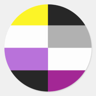 Nichtbinäre asexuelle Doppel-Stolzflagge Runder Aufkleber