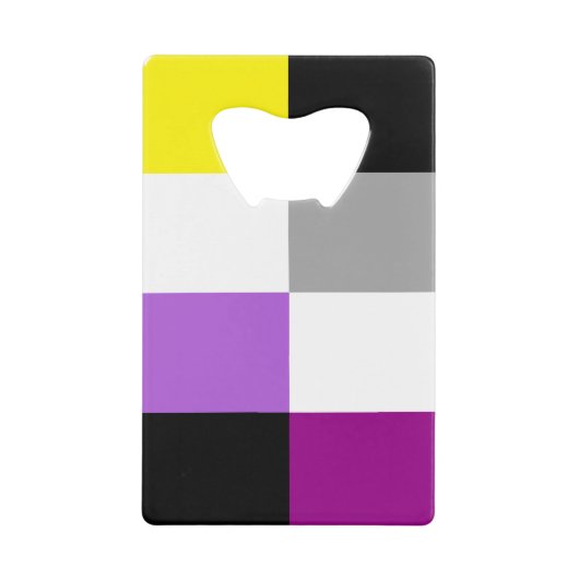 Nichtbinäre asexuelle Dual-Pride-Flagge Geldbeutel Flaschenöffner (Vorderseite)