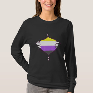 Nichtbinäre Brust Nichtbinäre Flagge Nichtbinärer  T-Shirt