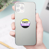 Nichtbinäre Button-Pronomen - Sie Aufkleber (Telefon)