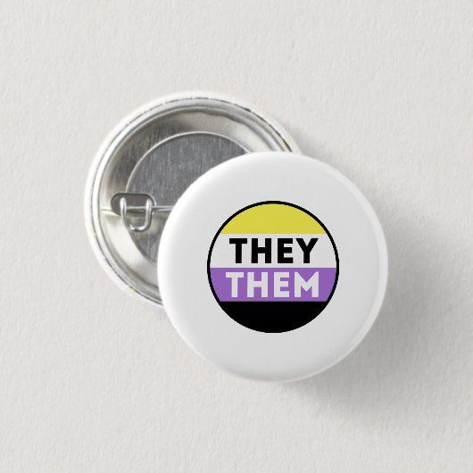 Nichtbinäre Button-Pronomen - Sie Button (Vorne & Hinten)