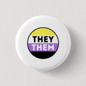 Nichtbinäre Button-Pronomen - Sie Button (Vorderseite)