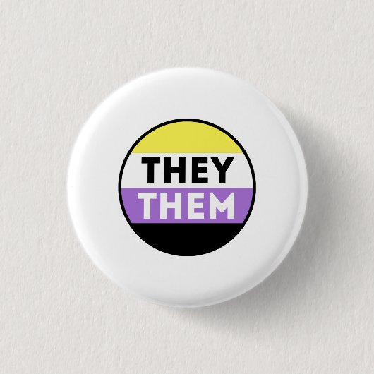 Nichtbinäre Button-Pronomen - Sie Button (Vorderseite)