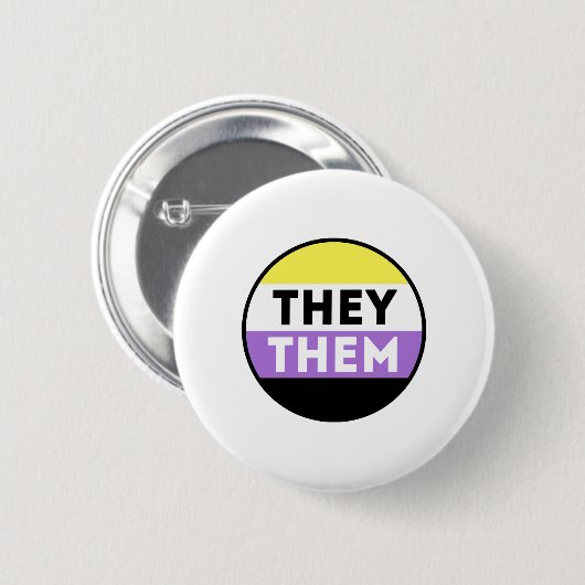 Nichtbinäre Button-Pronomen - Sie Button (Vorne & Hinten)