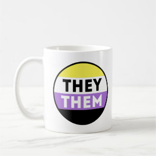 Nichtbinäre Button-Pronomen - Sie Kaffeetasse