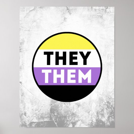 Nichtbinäre Button-Pronomen - Sie Poster (Vorne)