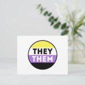 Nichtbinäre Button-Pronomen - Sie Postkarte (Stehend Vorderseite)